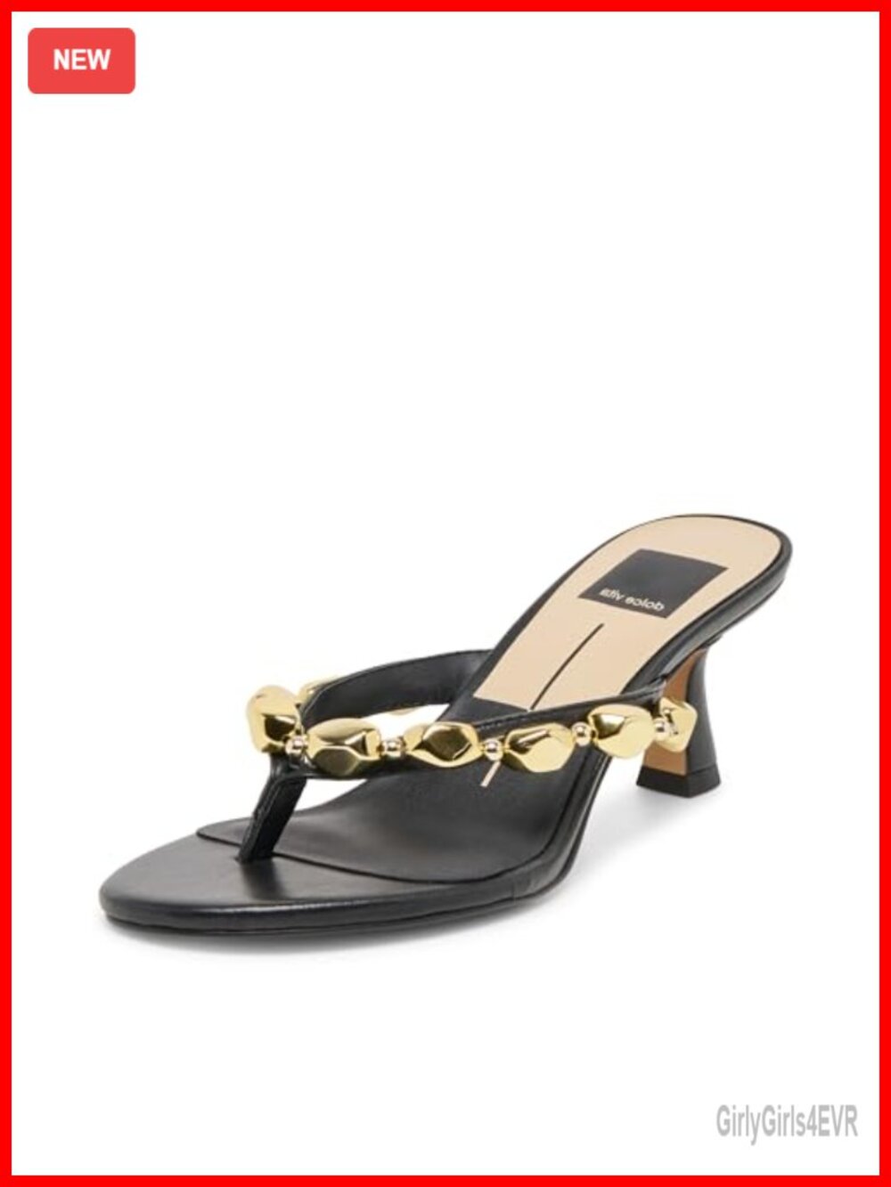 Daksie Kitten Heel Slide Sandals Open Toe Leather Slip On Dressy